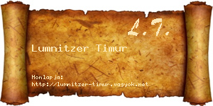 Lumnitzer Timur névjegykártya